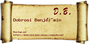 Dobrosi Benjámin névjegykártya